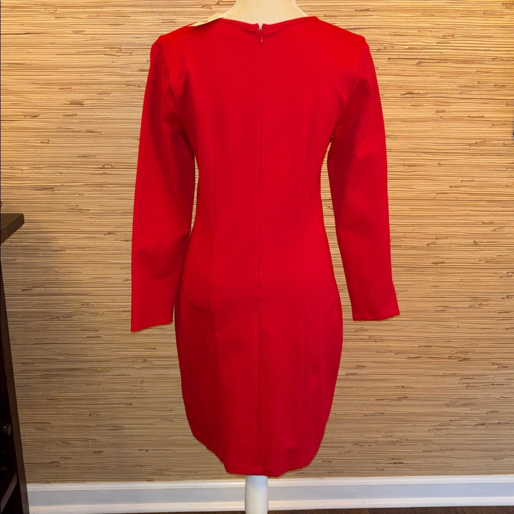 J. Crew Vibrant Red Knit Long Sleeve Dress size 8 nwt special occasion - Picture 3 of 9